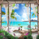 large beach photo backdrop hawaiian luau photo booth props beach scene photo backdrop holiday background wedding party photography backdrops