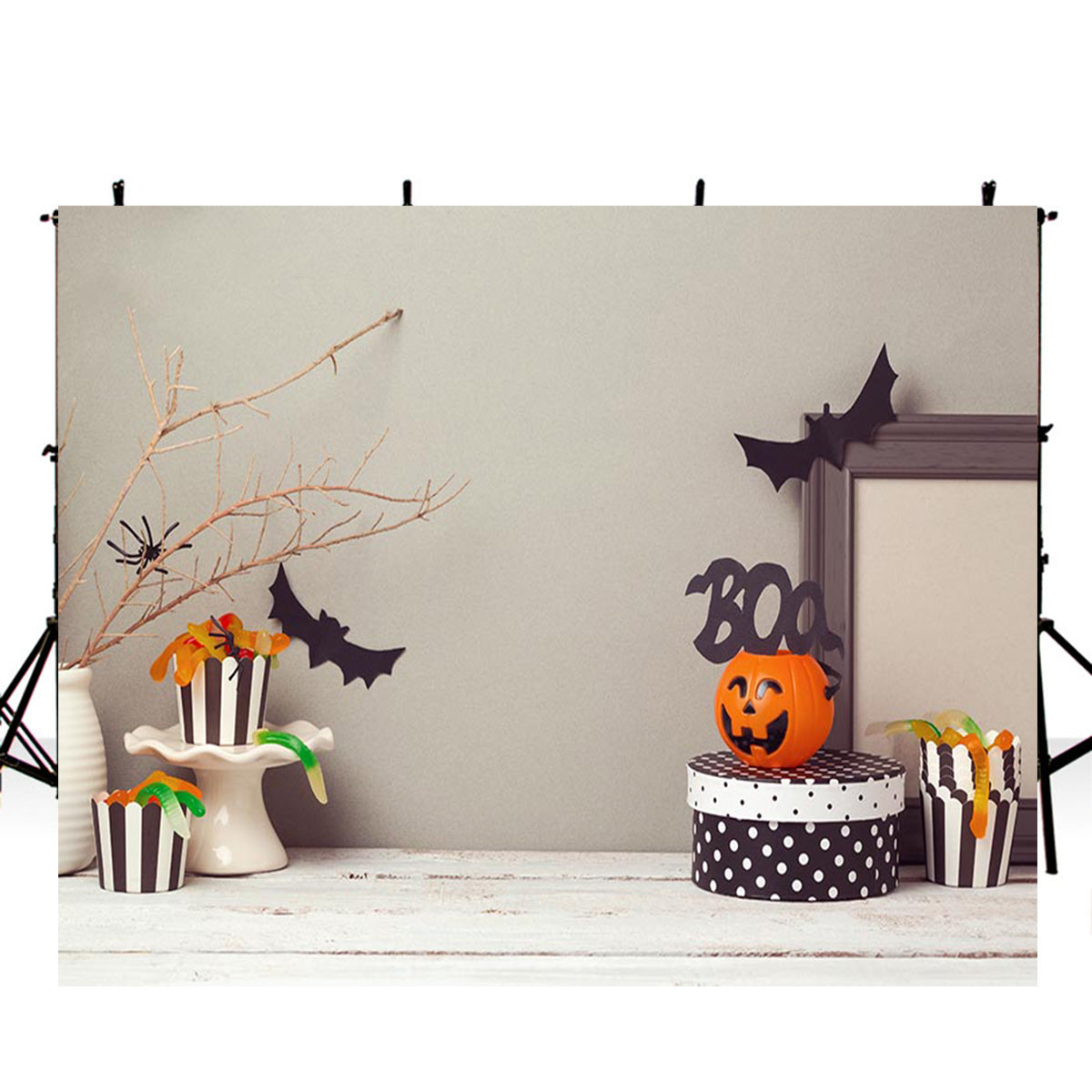 halloween photo booth backdrop wall 8x6 backdrop for picture Pumpkin Lantern photography background for baby shower photo props