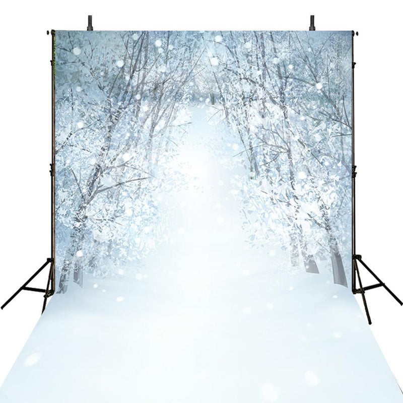 Toile De Fond Photo Neige Et Forêt 6x3m - Décoration Noël, Arrière-plan Studio, Bannière Vinyle - 3