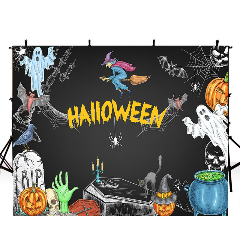 halloween theme photo booth backdrop black backdrop for picture Pumpkin Lantern photography background ghost photo props Zombie