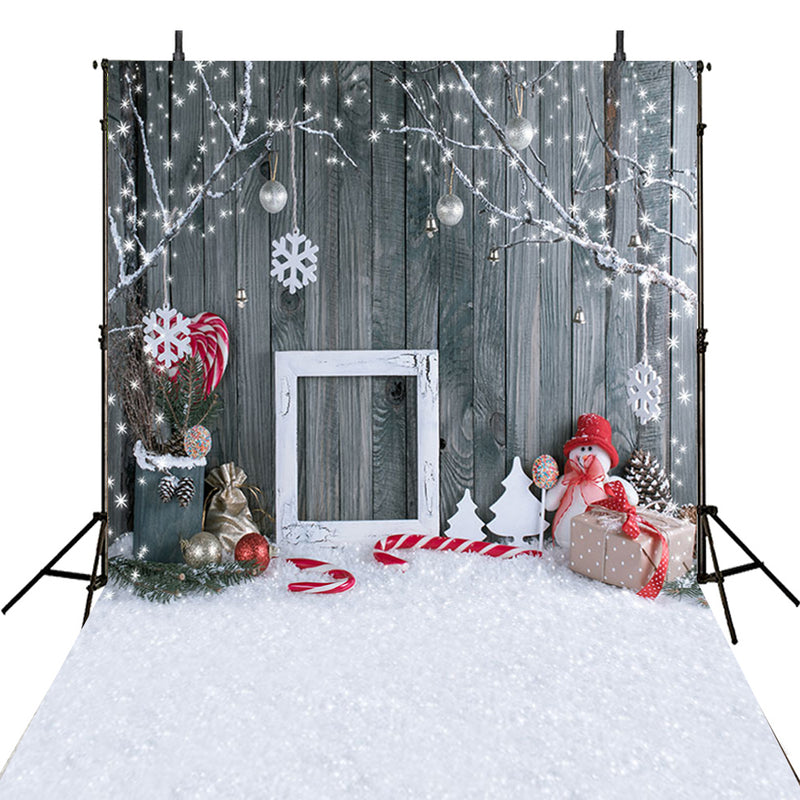 Christmas photo backdrop wood floor photography background snow photo booth props Merry Xmas backdrops children
