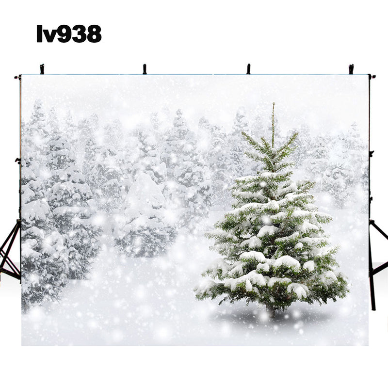 winter snow photo backdrop snowflake Christmas tree photography background Merry Xmas eve photo booth props indoor decor Vinyl Fabric backdrop