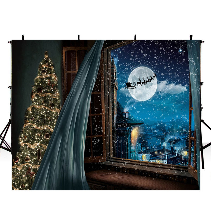 halloween party photo booth backdrop night moon 8x10 backdrop for picture christmas photography background window photo props snowflake