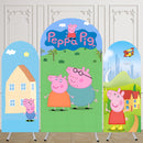 Customize Size Cartoon Pig Photo Background Character Cover Theme Arch Background Double Side Elastic Covers