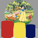 Fondos redondos de Blancanieves y los siete enanitos, fondo circular para fiesta infantil, cubiertas de cumpleaños para niñas 
