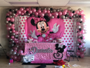 Newborn Photocall Pink Minnie Mouse Dance Polka Dots Custom Photo Studio Birthday Background Photography Backdrop