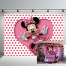 Newborn Photocall Pink Minnie Mouse Dance Polka Dots Custom Photo Studio Birthday Background Photography Backdrop
