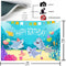 Toile de fond en vinyle pour fête d'anniversaire de bébé, 1er, 2e, 3e, monde sous-marin, dessin animé, bébé baleine, requin, étoile de mer, gâteau, cadeaux, décoration d'anniversaire pour enfants
