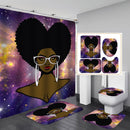 African American Shower Curtain Sexy Women Waterproof Set Home Decor Hot Girl Bath Mat Toilet Lid Cover Flannel Bathroom Carpet 4 Piece Set