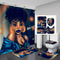 African American Shower Curtain Sexy Women Waterproof Set Home Decor Hot Girl Bath Mat Toilet Lid Cover Flannel Bathroom Carpet 4 Piece Set
