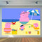 Peppa Pig Photography Backdrops Summer Beach Photo Booth Props Baby Birthday Cake Banner Decoration