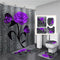 Purple Rose Print 3D Shower Curtain