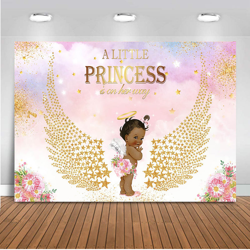 royal princess backdrop for photography Angel wing newborn baby shower background for photo studio party decoration little girl