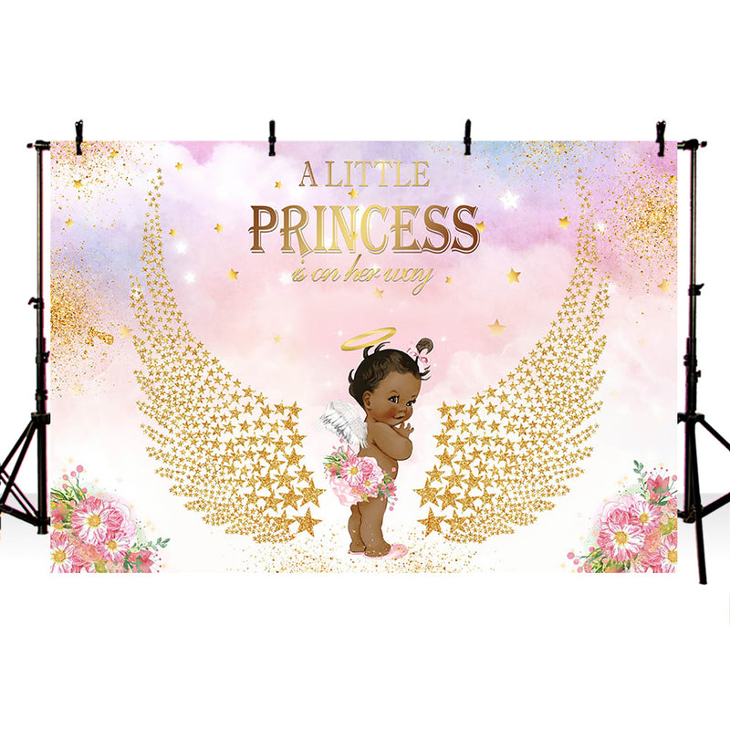 royal princess backdrop for photography Angel wing newborn baby shower background for photo studio party decoration little girl