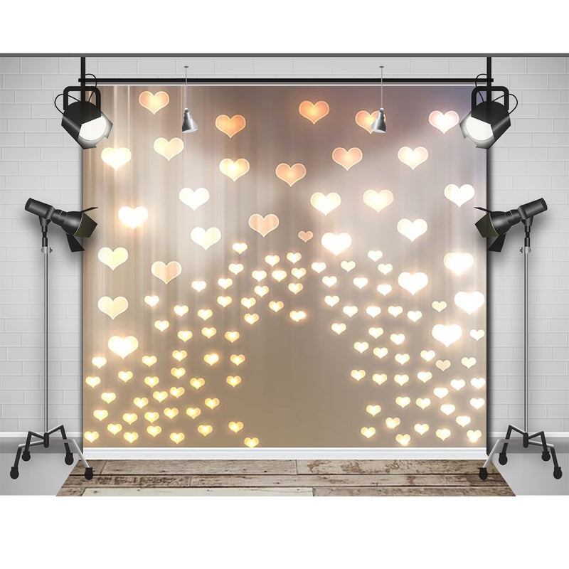 Bokeh Heart Backdrop for Photography Baby Shower Photographic Backgrounds Birthday for Girls Photo Props