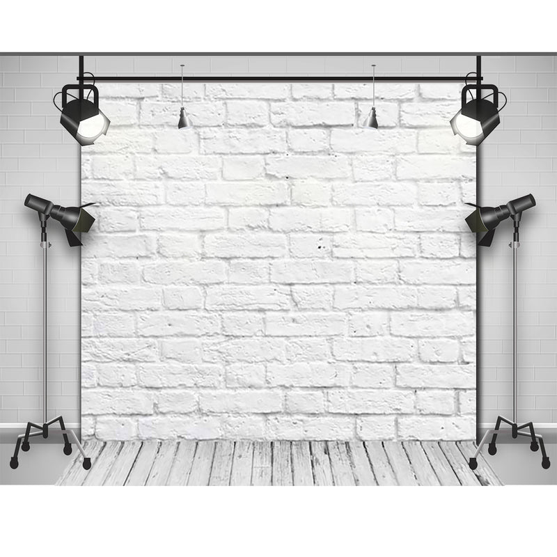 White Wall Backdrop for Photography Baby Shower Photographic Backgrounds Birthday Brick Wall Photo Props
