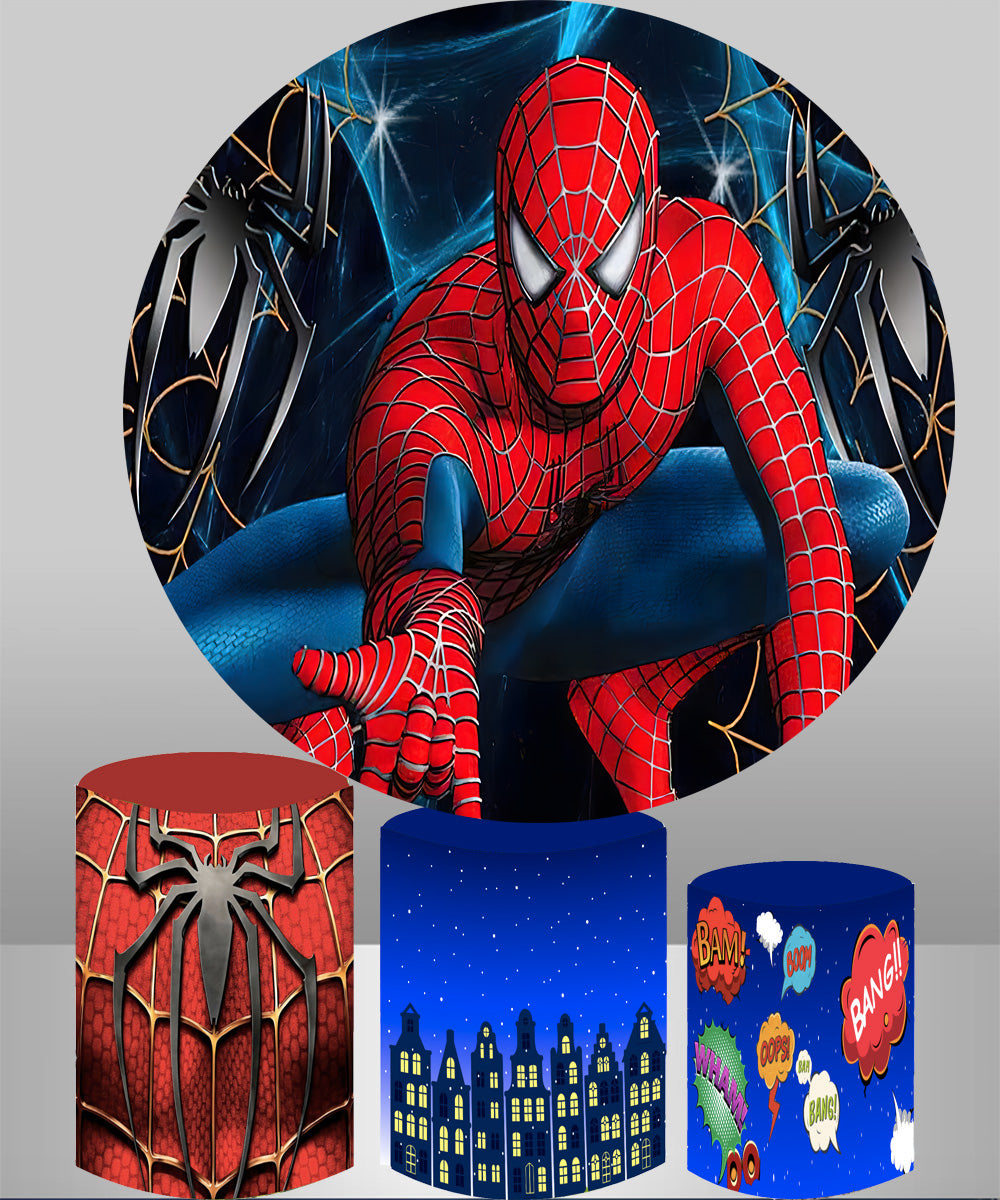 Spiderman Round Backdrop Decoration 