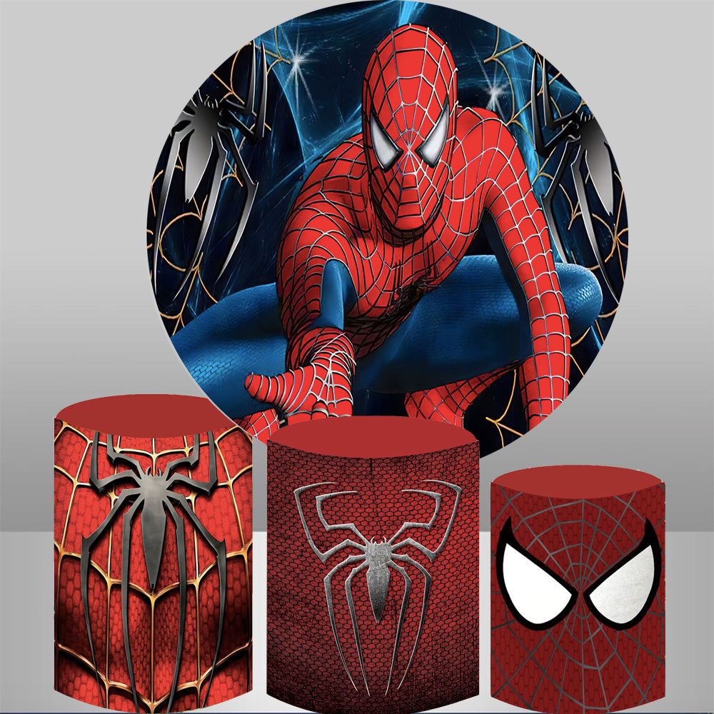 Custom Round Backdrop Decoration Boys Birthday Party Circle Cover Photo Background Cylinder Plinth Covers