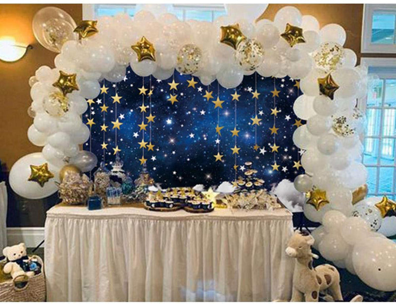 Twinkle Twinkle Little Star Photography Backdrops Navy Blue Background Backdrops Props Clouds Baby Shower Vinyl photo Backdrop