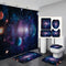 Outer Space Planet Print Shower Curtain Galaxy Stars Set Bathroom Bathing Screen Anti-slip Toilet Lid Cover Carpet Rugs Home Decor