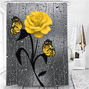 Yellow Rose Print 3D Shower Curtain