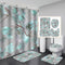 Elegant Shower Curtain Leaf Bathroom Bath Carpet Anti-slip Mats Doormats Soft Toilet Rugs 4 pieces Set Home Decoration